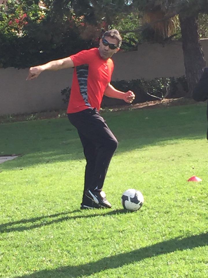 تمرین احمدرضا عابدزاده و شاگردش در آمریکا/ عکس