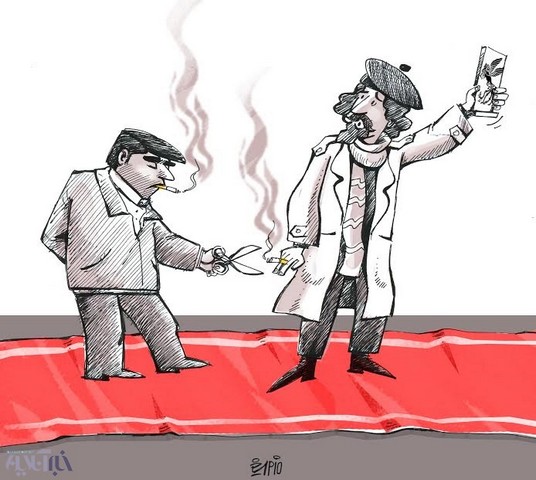 سانسور جدید در سینما!/کاریکاتور