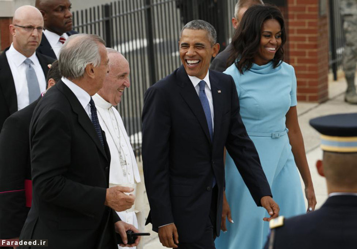 تصاویر) استقبال کم‌سابقه اوباما از پاپ