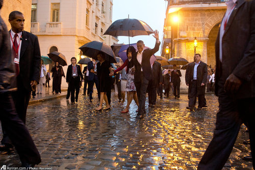 بازدید اوباما از محله ای قدیمی در شهر هاوانا