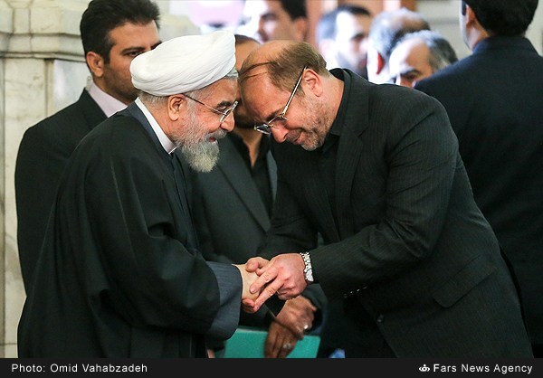 روحانی و قالیباف در یک قاب/ عکس