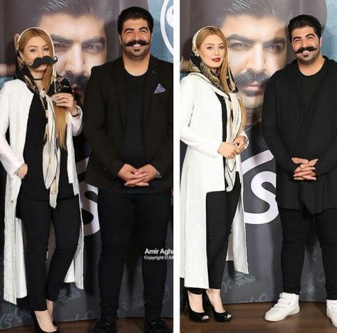 سحر قریشی در کنار بهنام بانی