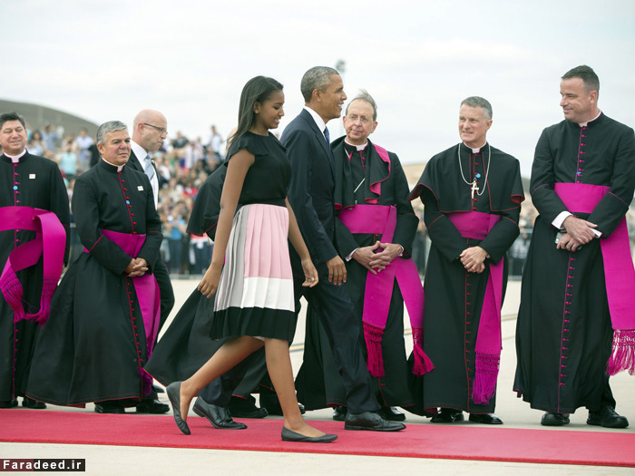 تصاویر) استقبال کم‌سابقه اوباما از پاپ