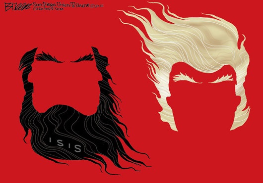 کاریکاتور/ شباهت باورنکردنی ترامپ به داعش!