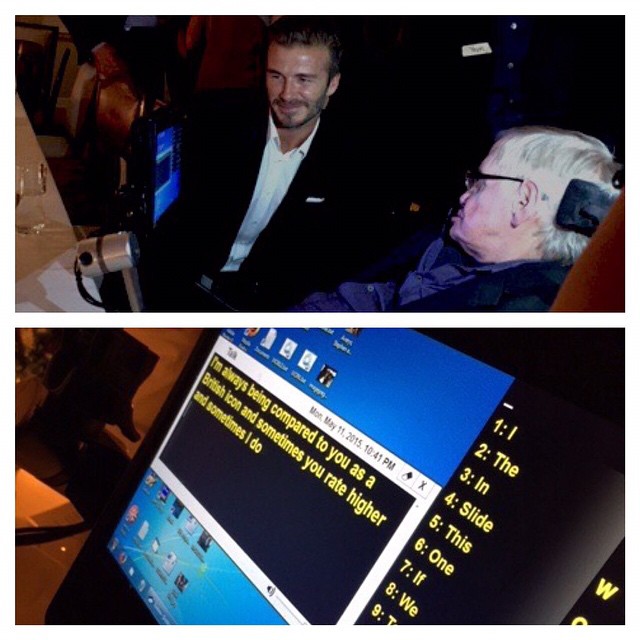 دیدار دیوید بکام و استیون هاوکینگ/عکس