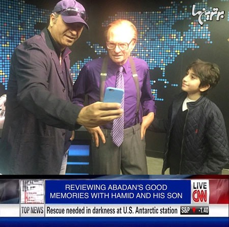 عکس جالب حمید فرخ نژاد و پسرش با مجری معروف CNN/ عکس