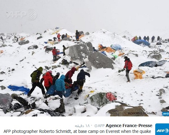 کمپ اصلی اورست بعد از زلزله (عکس)