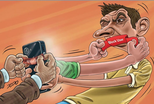 بلاک کردن فحاش‌ها!/ کاریکاتور