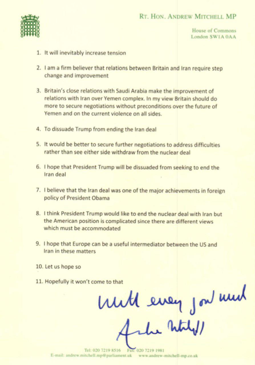 گفتگوی «نامه نیوز» با نماینده پارلمان انگلیس: اروپا باید نقش میانجی را بین ایران و آمریکا بازی کند /هریک از طرفین به جای خروج از برجام، گزینه مذاکره را در پیش بگیرند /ساخت پیشران هسته ای توسط ایران قطعا باعث افزایش تنش ها شود /همکاری منطقه ای با ایران به دلیل روابط نزدیک انگلیس و عربستان پیچیده شده است/امیدوارم اطرافیان ترامپ او را برای ماندن در برجام متقاعد کنند /ترامپ به دنبال خروج از برجام است