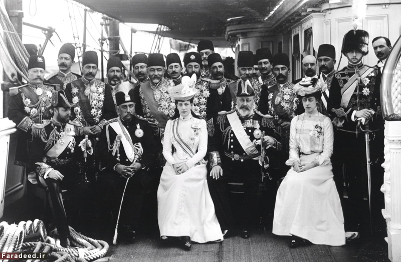 مظفرالدین‌شاه در کشتی شاه ادوارد/ عکس