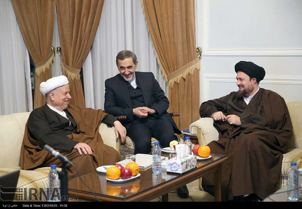 هاشمی رفسنجانی، سید حسن خمینی و ولایتی در یک قاب/ عکس