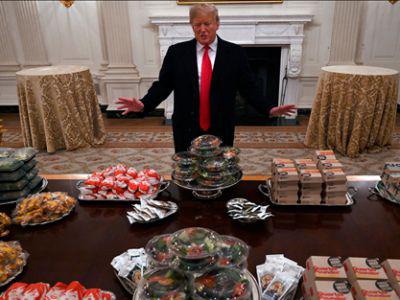 عکس فست فودی ترامپ در کاخ سفید