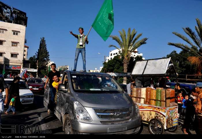 جشن پیروزی مقاومت و ملت فلسطین در غزه در پایان جنگ 51 روزه /گزارش تصویری