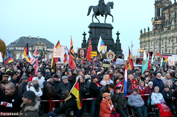 (تصاویر) راهپیمایی علیه مرکل و مهاجران