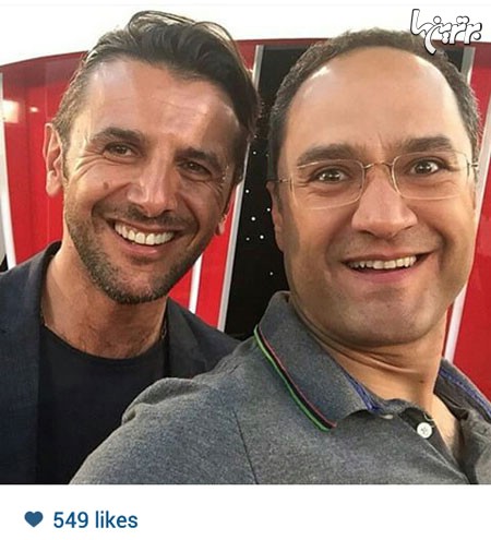 سلفی رامبد جوان و امین حیایی در پشت صحنه برنامه خندوانه/عکس