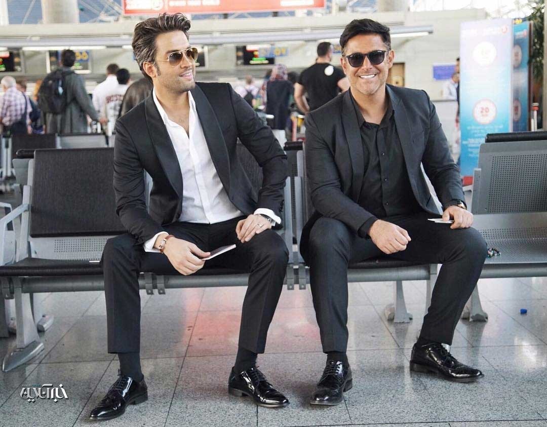 بنیامین بهادری و محمدرضا گلزار در آخرین روز فیلمبرداری سلام بمبئی/ عکس