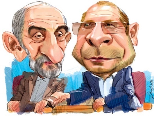 پیوند حسین شریعتمداری و قالیباف!/ کاریکاتور