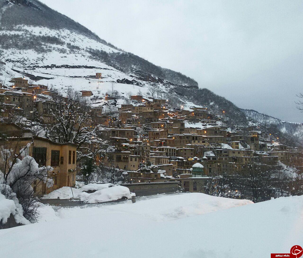 بارش برف در ماسوله + تصاویر