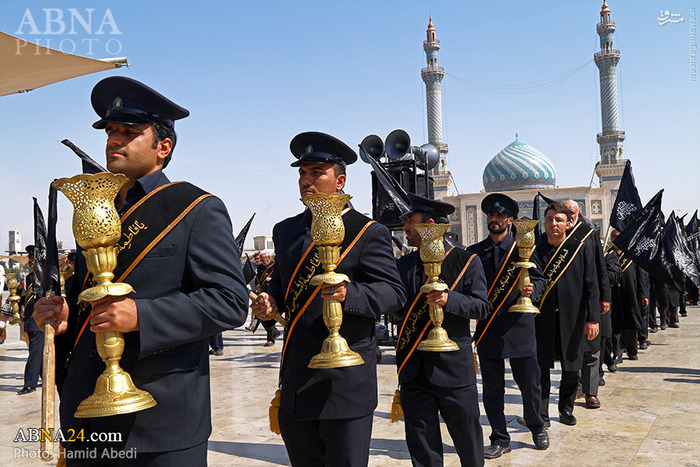 عزاداری خادمان حرم حضرت معصومه(س) در روز شهادت امام جواد(ع)