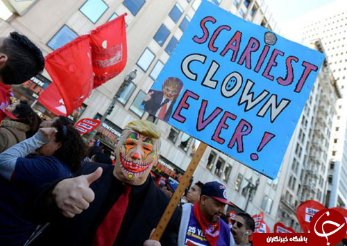 اعتراض جالب یک آمریکایی به دونالد ترامپ/عکس