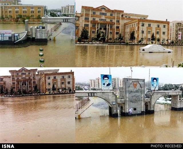 سیل در دانشگاه آزاد ارومیه/عکس