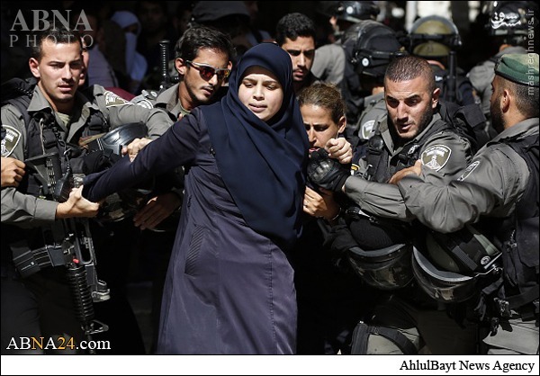 شیرزن فلسطینی در چنگال صهیونیست ها +عکس