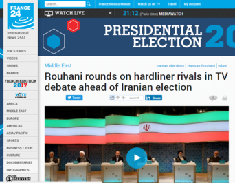 غلبه روحانی بر رقبای تندرواش در مناظره تلویزیونی در آستانه انتخابات ریاست جمهوری