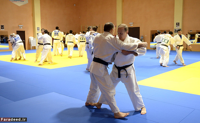 تصاویر/ تمرین پوتین با تیم ملی جودو