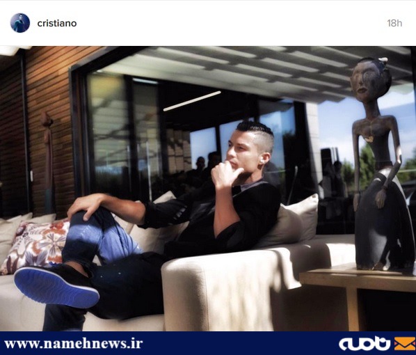 ژشت جالب رونالدو هنگام استراحت/عکس