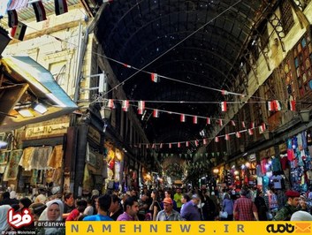 یکی از بازارهای دمشق در شب